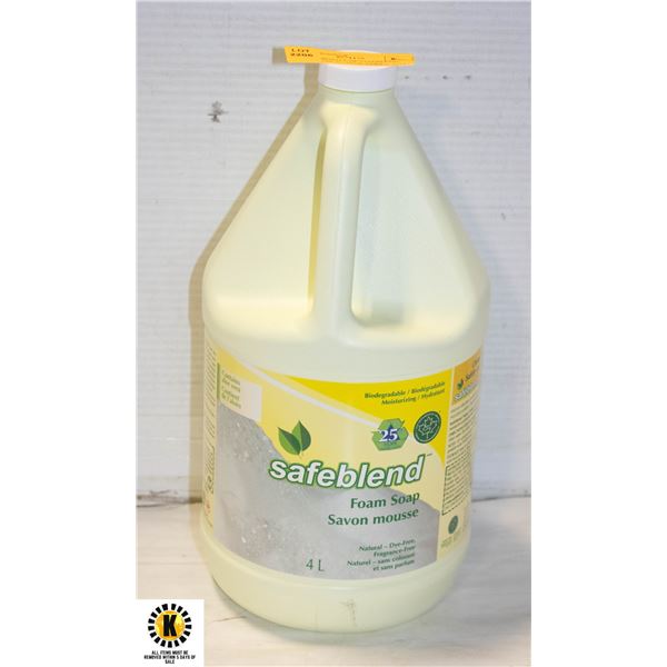 NEW 4L BOTTLE OF SAFEBLEND FOAM SOAP W/ ALOE VERA