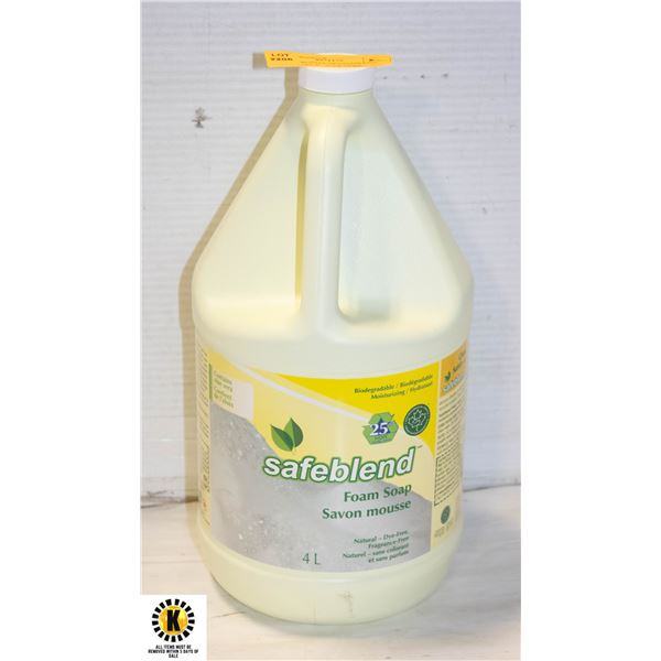 NEW 4L BOTTLE OF SAFEBLEND FOAM SOAP W/ ALOE VERA