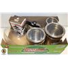 Image 1 : BOX WITH 3 STAINLESS STEEL CANISTERS WITH