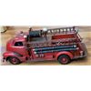 Image 1 : 29)  VINTAGE (1930'S?) ALL METAL FIRE PUMPER TRUCK