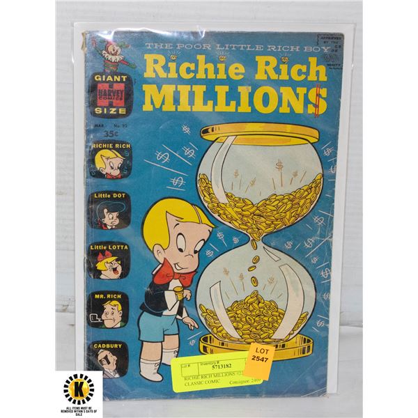 RICHIE RICH MILLIONS #22 1960’S CLASSIC COMIC