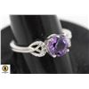 Image 1 : #26-UNHEATED AMETHYST & CZ RING SIZE 8.25