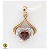 Image 1 : #62-UNHEATED GARNET & CZ PENDANT