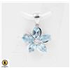 Image 1 : #78-SHY BLUE TOPAZ & CZ PENDANT