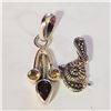Image 1 : JP1027-303 SILVER- 2 MARCASITE CITRINE PENDANTS