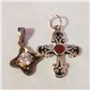 Image 1 : JP1027-337 SILVER LOT OF 2 CZ PENDANTS