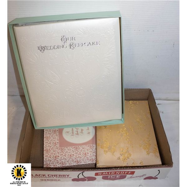 HALLMARK WEDDING ALBUM AND TWO MEMORY BOOKS