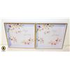 2 WOOD LILAC PAPER FLORAL SLEEVES