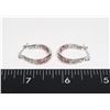 Image 1 : NEW SILVER TONE PINK/CLEAR RHINESTONE HOOP