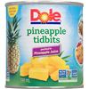 6 NEW CANS OF DOLE PINEAPPLE TIDBITS PACKED IN