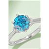 Image 1 : 1 CT GRA CERTIFIED BLUE MOISSANITE 925 ST. SILVER