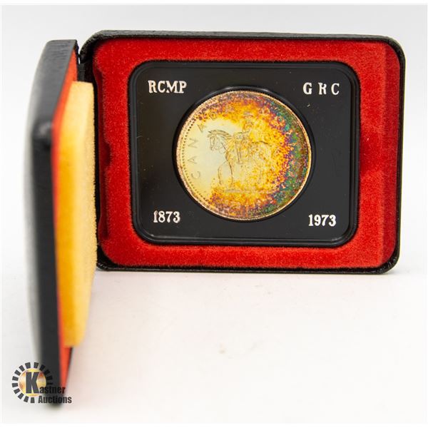 1973 RCM SILVER DOLLAR- RCMP- IN CASE