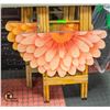 Image 1 : PAIR OF WOOD FLOWER DESIGN WOOD TABLES