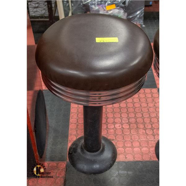 VINTAGE FLOOR-MOUNT CAFE SWIVEL STOOL -