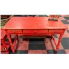 Image 1 : PAINTED RED WRITING DESK W/DRAWERS H-29.75"