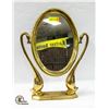 Image 1 : ANTIQUE SOLID BRASS SWAN MIRROR