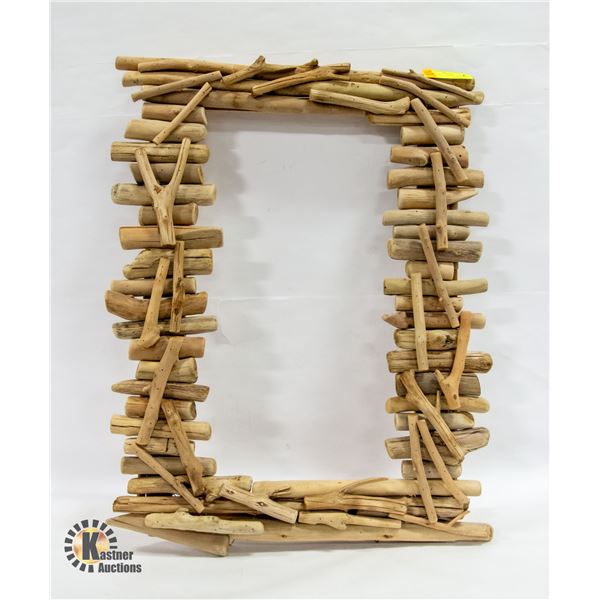 WOOD DOWEL AND BRANCH FRAME 26" X 20"
