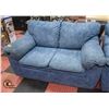 BLUE FABRIC LOVESEAT AND CHAIR