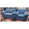 Image 3 : BLUE FABRIC LOVESEAT AND CHAIR