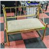 Image 1 : BRASS TONE HIGH BACK HALLWAY BENCH 38" X 19" X 34"