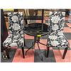 Image 1 : 2 BLACK & WHITE UPHOLSTERD CHAIRS WITH ROUND