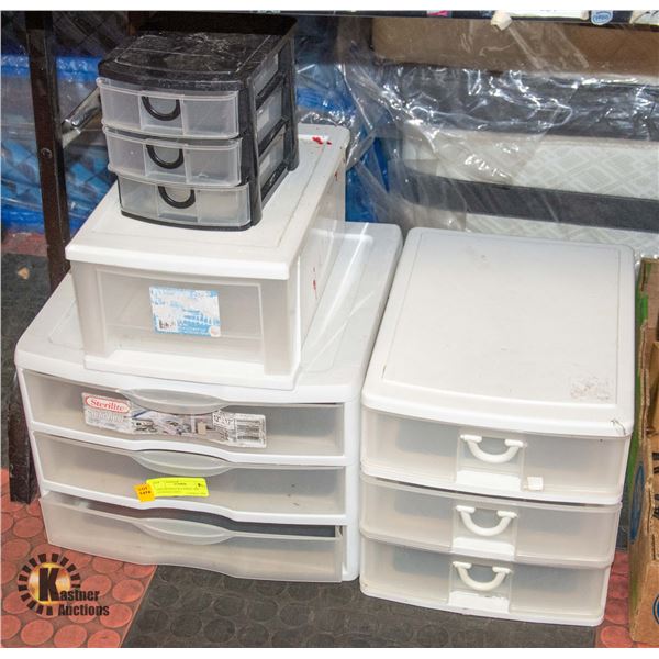COLLECTION OF 4 SMALL BIN STORAGE DRAWERS