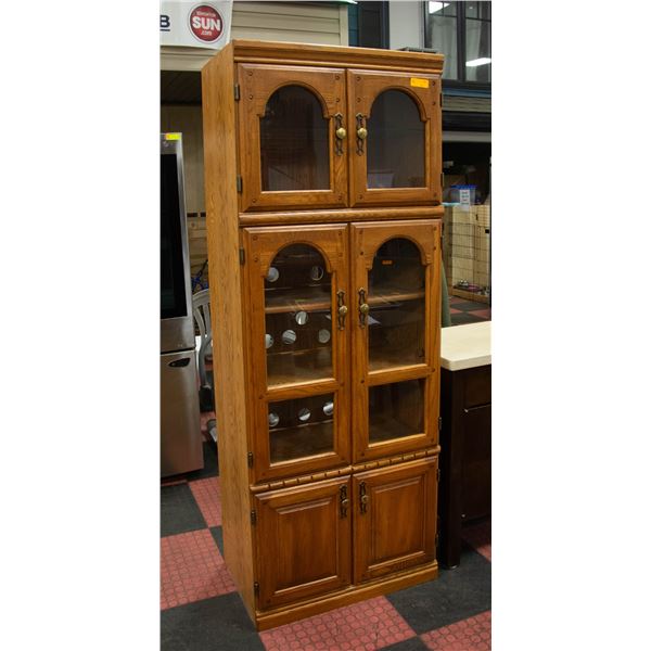 SOLID OAK FRONT CABINET H-76" W-19" L-29.75"