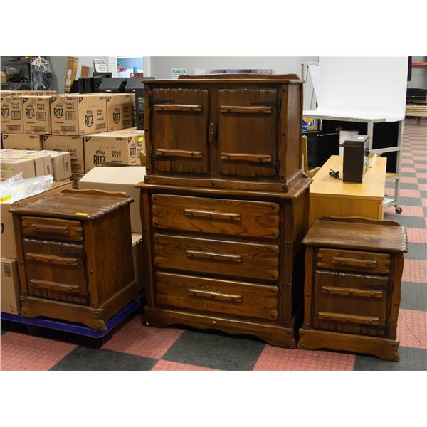 2PC TALLBOY DRESSER WITH 2 MATCHING END TABLES