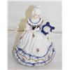Image 1 : BIRKS PORCELAIN COLONIAL WOMAN W/ HAND HARP