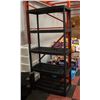 Image 1 : BLACK 5 TIER SHELVING UNIT H-72.25" W-18" L-36"