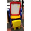 Image 1 : KIDS WHITEBOARD/CHALKBOARD STAND W/CHAIR