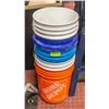 BUNDLE OF FIVE 5-GALLON NYLON PLASTIC PAILS