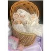 Image 3 : Basket Of Babies with Collectible Porcelain Miniatures and Angel Figurines