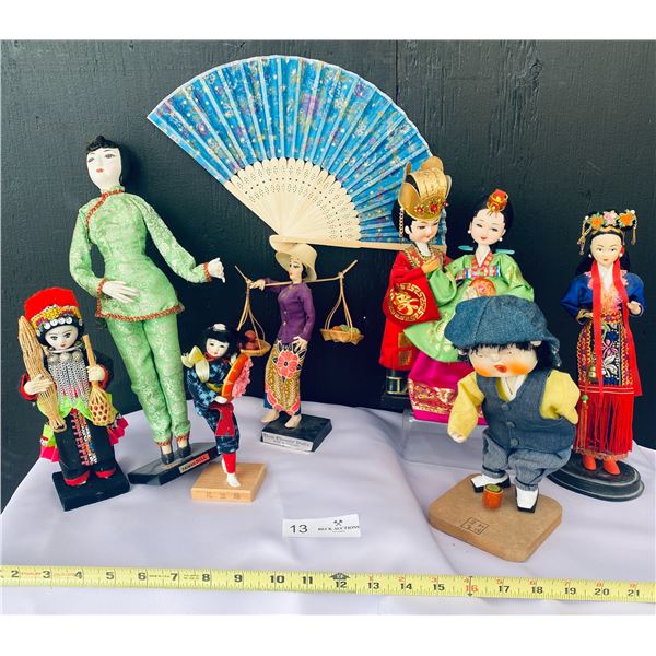 Large Assortment of Traditional Asian Doll Desktop Decor ans Oriental Collectibles