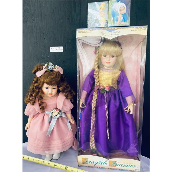 FairyTale Treasures Genuine Porcelain Doll By The Brass Key and Miniature Baby Doll