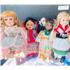 Image 2 : Collection of Ethnic Women of the World Vintage Porcelain and Costume Dolls