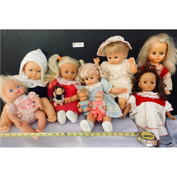 Vintage Precious Baby Dolls and Antique Dressable Dolls with mini baby collectibles