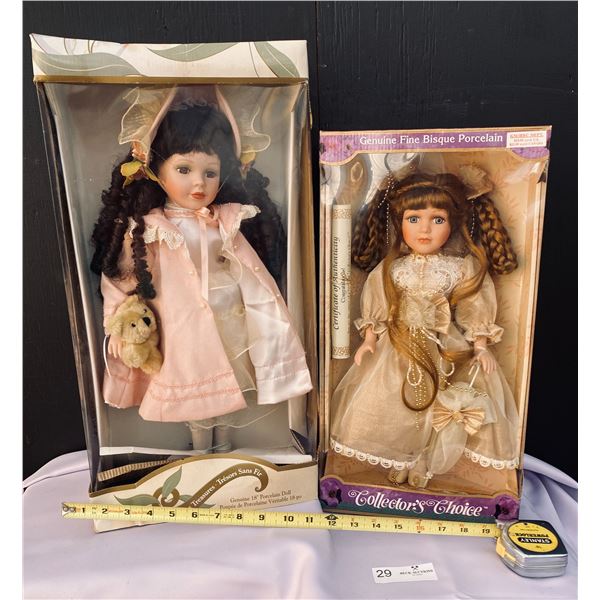 Collectors Choice and CollectibleTreasures Brand New In box Genuine Fine Bisque Porcelain Dolls