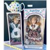 Image 1 : Angelina Collection Limited Edition and Century Collections Porcelain Dolls And Polka Dot TeaPot