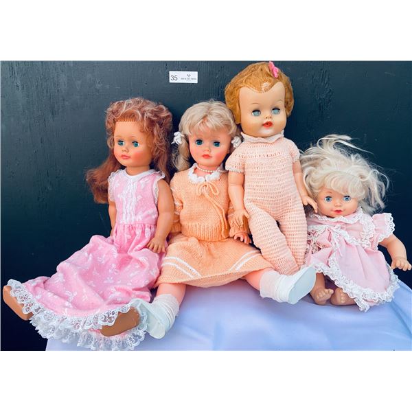 Four Vintage 1950s Dolls With Accesories