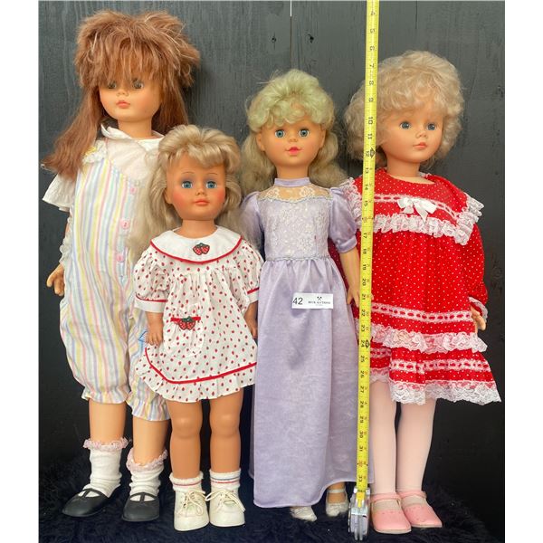 Vintage Charming Standup Doll Collection well loved and used