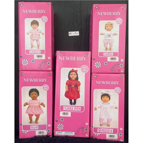 Five NewBerry 14 to 18 H Collectible Dolls  Brand New Great Christman Gift Idea