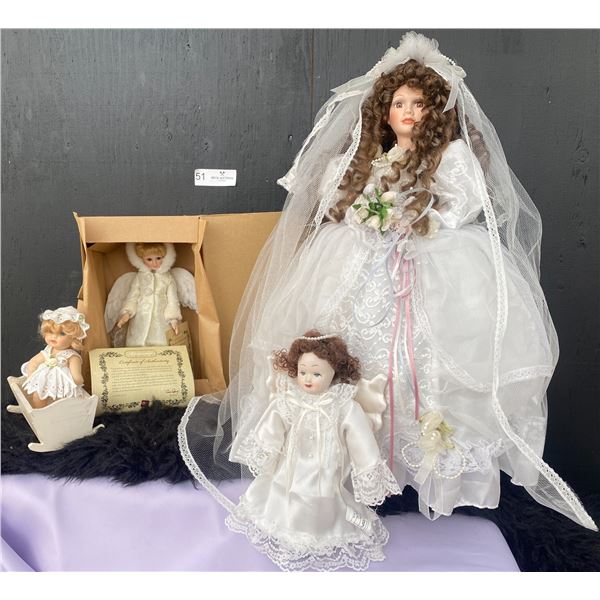 Collectors Porcelain Fashion Bride Dolls and Victorian Grace Doll plus more  Brand New In Boxes