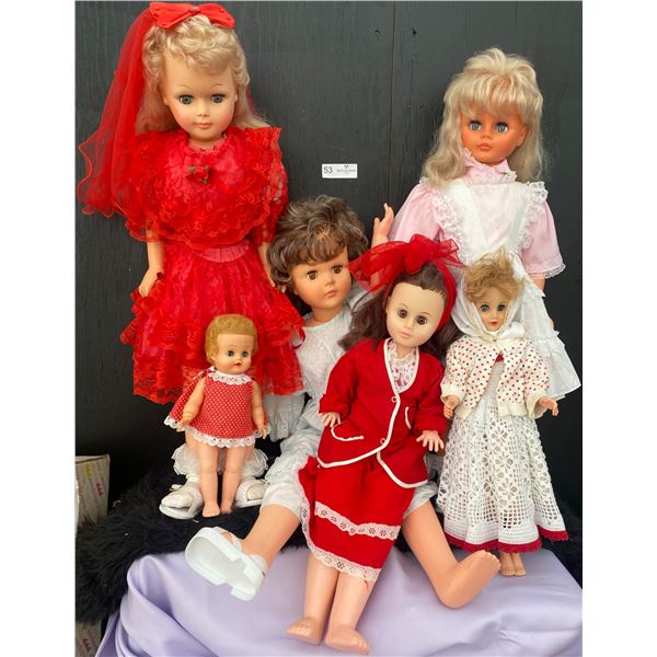 Assortment of Vintage Doll collector Dolls Size Small to Large well loved and used
