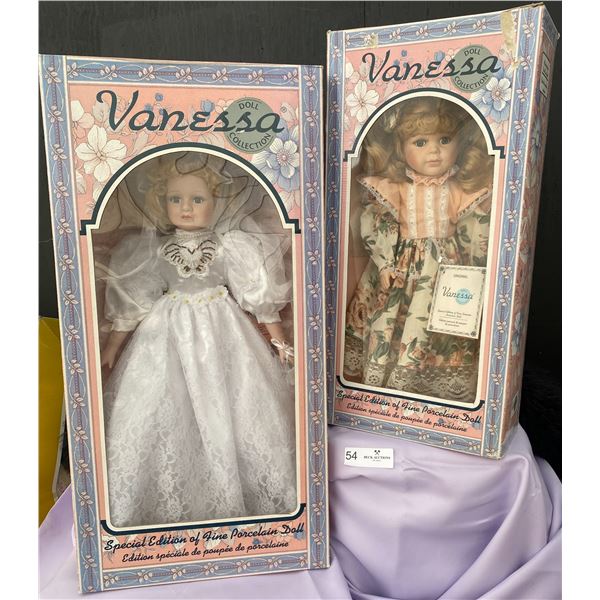 Two Special Edition Original Vanessa Doll Collection Porcelain Dolls