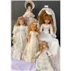 Image 1 : Hearts and Flowers Classic Treasure Collection Of Bride To Be Dolls Genuine Porcelain Fine Bisque
