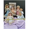 Image 1 : Vanessa Collection Victorian Porcelain Doll Brand New in box with 4 gently used genuine bisque dolls
