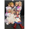 Image 1 : Multiple Hard Plastic Body Dressup Dolls from 1950s Era  Small to Large Standing Antique Dolls