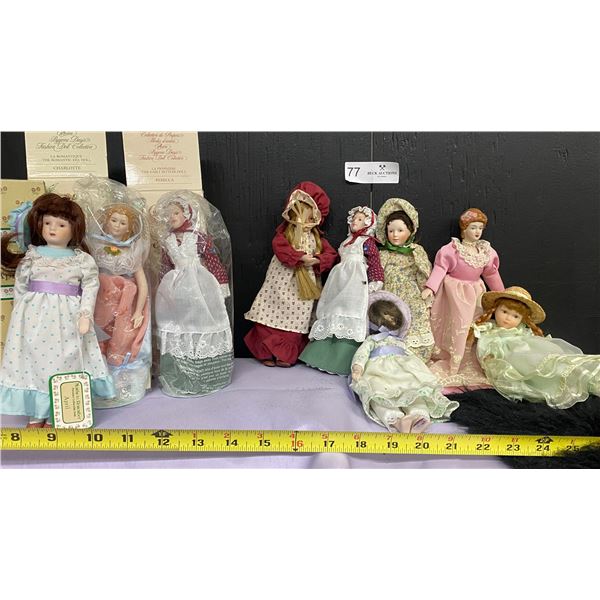 Avon Bygone Days Fashion Doll Collection  Rebecca and Charlotte plus many more mini collectibles
