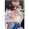 Image 1 : Three Soft Bodied Hard Head Collectible Dolls with extra Outfit for each